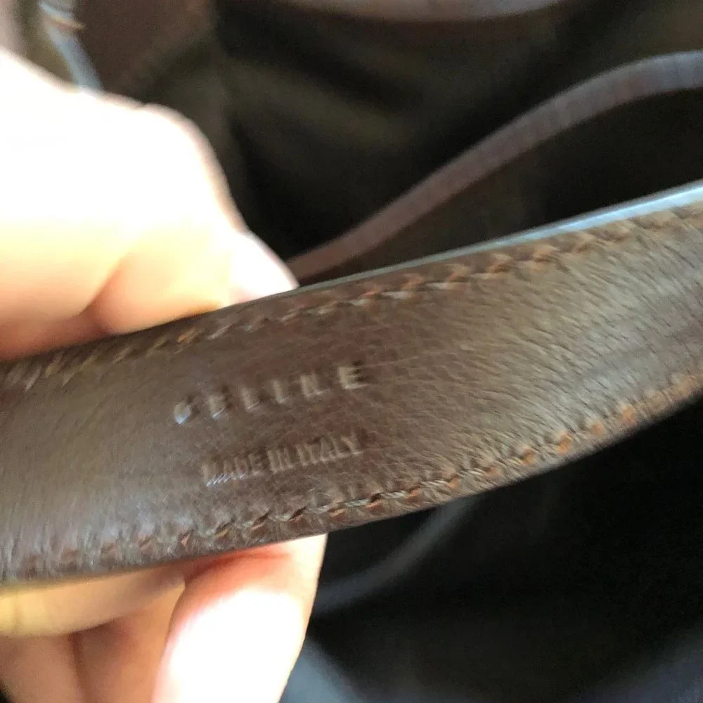 Celine Dark Brown Leather Crossbody Satchel - Picture 10 of 13